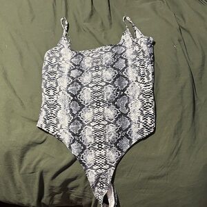 Snakeskin pattern bodysuit